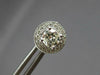 ESTATE 1.06CT DIAMOND 14KT WHITE GOLD 3D CLASSIC SOLITAIRE HALO STUD EARRINGS