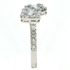 1.43CT DIAMOND 18K WHITE GOLD 3D ROUND & BAGUETTE DOUBLE SQUARE GEOMETRICAL RING