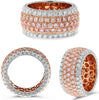5.23CT WHITE & PINK DIAMOND 18KT ROSE & WHITE GOLD WEDDING BAND ENGAGEMENT RING