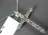 ESTATE .60CT DIAMOND 14KT WHITE GOLD 3D CLASSIC CROSS FLOATING PENDANT