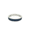 .49CT AAA SAPPHIRE 18KT WHITE GOLD 2 ROW SEMI ETERNITY WEDDING ANNIVERSARY RING