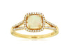 .85CT DIAMOND & AAA OPAL 14K YELLOW GOLD 3D CUSHION & ROUND SQUARE HALO FUN RING