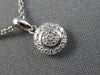 ESTATE SMALL .08CT DIAMOND 14KT WHITE GOLD 3D FILIGREE ROUND FLOATING PENDANT