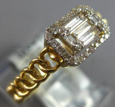 .22CT DIAMOND 14KT YELLOW GOLD ROUND & BAGUETTE INVISIBLE SQUARE LOVE KNOT RING
