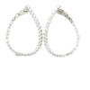 2.40CT DIAMOND 18KT WHITE GOLD CLASSIC TEAR DROP SIDEWAYS HOOP HANGING EARRINGS