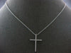 ESTATE .36CT DIAMOND 14KT WHITE GOLD 3D CLASSIC ROUND CROSS FLOATING PENDANT