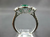 2.55CT DIAMOND & AAA EMERALD 18K WHITE GOLD 3D OVAL & ROUND HALO ENGAGEMENT RING