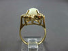 ANTIQUE WIDE 3.20CT DIAMOND & AAA OPAL 14KT YELLOW GOLD OVAL FLOWER RING #27504