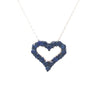 ESTATE .78CT AAA SAPPHIRE 18KT WHITE GOLD 3D CLASSIC OPEN HEART FLOATING PENDANT