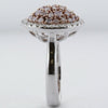 1.59CT WHITE & PINK DIAMOND 18K WHITE & ROSE GOLD PRINCESS CLUSTER CIRCULAR RING