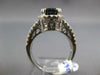 ESTATE LARGE 3.58CT DIAMOND & AAA SAPPHIRE 14K WHITE GOLD FLOWER ENGAGEMENT RING