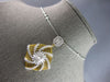 LARGE 1.95CT DIAMOND 14KT 2 TONE GOLD ROUND & BAGUETTE BY THE YARD LOVE NECKLACE