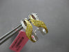 .46CT WIHTE & FANCY YELLOW DIAMOND 18K WHITE GOLD CRISS CROSS X HANGING EARRINGS