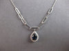 .60CT DIAMOND & AAA SAPPHIRE 14KT WHITE GOLD PEAR SHAPE & ROUND LARIAT NECKLACE