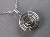 ESTATE .60CT DIAMOND 14KT WHITE GOLD CLUSTER FLOWER DOUBLE HALO FLOATING PENDANT