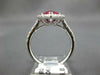 LARGE 3.0CT DIAMOND & AAA RUBY 14K WHITE GOLD PEAR SHAPE & ROUND ENGAGEMENT RING
