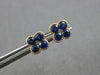 1.2CT DIAMOND & AAA SAPPHIRE 14KT YELLOW GOLD 3D INVISIBLE FLOWER STUD EARRINGS