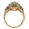 2.04CT WHITE PINK & FANCY YELLOW DIAMOND 18K TRI COLOR GOLD HALO ENGAGEMENT RING