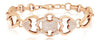 .95CT DIAMOND 18KT ROSE GOLD 3D MULTI HEART OVAL PAVE GEOMETRICAL LOVE BRACELET