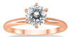 ESTATE 1.0CT 14KT ROSE GOLD 3D ROUND SOLITAIRE 6 PRONG WEDDING ENGAGEMENT RING