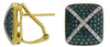1.28CT WHITE & BLUE DIAMOND 14KT YELLOW GOLD MULTI ROW CLIP ON HANGING EARRINGS