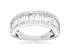 1.50CT DIAMOND 14KT WHITE GOLD ROUND & BAGUETTE SEMI ETERNITY ANNIVERSARY RING