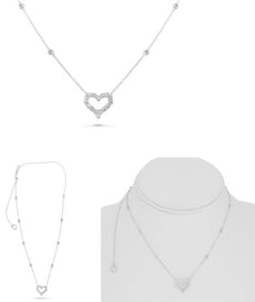 .96CT DIAMOND 14KT WHITE GOLD ROUND CLASSIC BY THE YARD ADJUSTABLE LOVE NECKLACE