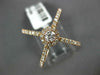 ESTATE LARGE .67CT DIAMOND 14KT ROSE GOLD ROUND HALO CRISS CROSS INFINITY RING