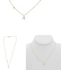 .08CT DIAMOND 14KT YELLOW GOLD 3D INITIAL A SOLITAIRE BY THE YARD FUN NECKLACE