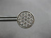 ESTATE LARGE 1.35CT DIAMOND 18KT WHITE GOLD CLASSIC PAVE CIRCULAR STUD EARRINGS