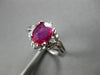 ESTATE .97CT DIAMOND & AAA RUBY 14KT WHITE GOLD 3D OVAL & ROUND FLOWER FUN RING