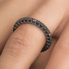 1.61CT BLACK DIAMOND 14KT BLACK GOLD 3D ROUND ETERNITY WEDDING ANNIVERSARY RING