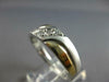 ESTATE .10CT DIAMOND 14KT 2 TONE GOLD 3D 3 STONE DIAGONAL SOLID MENS RING #27640