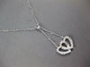 ESTATE .40CT DIAMOND 14KT WHITE GOLD CLASSIC DOUBLE HEART LARIAT LOVE NECKLACE