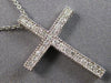 ESTATE .25CT DIAMOND 14KT WHITE GOLD 3D ROUND FILIGREE CROSS FLOATING PENDANT