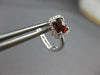 ESTATE 2.10CT DIAMOND & AAA GARNET 14KT WHITE GOLD 3D LEVERBACK HANGING EARRINGS