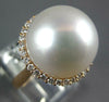 LARGE .37CT DIAMOND & AAA SOUTH SEA PEARL 18KT ROSE GOLD CLASSIC HALO LOVE RING
