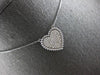 .55CT DIAMOND 14KT WHITE GOLD 3D ROUND PAVE MILGRAIN HEART SHAPE LOVE NECKLACE