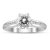 ESTATE .94CT DIAMOND 14KT WHITE GOLD 3D ROUND CHANNEL 6 PRONG ENGAGEMENT RING