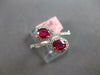WIDE 1.07CT DIAMOND & AAA RUBY 14K WHITE GOLD OVAL & ROUND CRISS CROSS LOVE RING