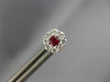 ESTATE .64CT DIAMOND & AAA RUBY 18KT WHITE GOLD 3D CLUSTER FLOWER STUD EARRINGS