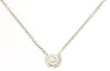 ESTATE .14CT DIAMOND 14KT WHITE GOLD ROUND CLASSIC BEZEL SOLITAIRE LOVE NECKLACE