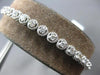ESTATE 1.15CT DIAMOND 14KT WHITE GOLD ROUND FILIGREE ADJUSTABLE TENNIS BRACELET