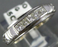 .35CT DIAMOND 14KT WHITE GOLD 3D PRINCESS 5 STONE FILIGREE ANNIVERSARY RING 1337