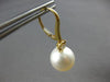 .17CT DIAMOND & AAA SOUTH SEA PEARL 18KT YELLOW GOLD LEVERBACK HANGING EARRINGS