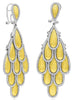 LARGE 2.80CT DIAMOND 14KT 2 TONE GOLD 3D MULTI TEAR DROP MATTE & SHINY EARRINGS
