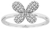 ESTATE .20CT DIAMOND 14KT WHITE GOLD 3D CLASSIC ROUND BUTTERFLY LOVE RING