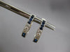 .99CT DIAMOND & AAA SAPPHIRE 14K WHITE GOLD OVAL LEVERBACK HOOP HANGING EARRINGS