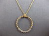 .26CT DIAMOND 14KT YELLOW GOLD 3D ROUND BEZEL CIRCLE OF LIFE ROPE FUN NECKLACE