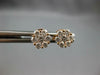 ESTATE .56CT DIAMOND 18K ROSE GOLD 3D ROUND CLASSIC CLUSTER FLOWER STUD EARRINGS